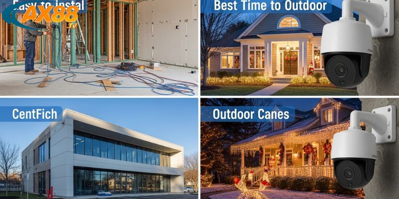 Camera outdoor quan sát khu vườn vào ban đêm