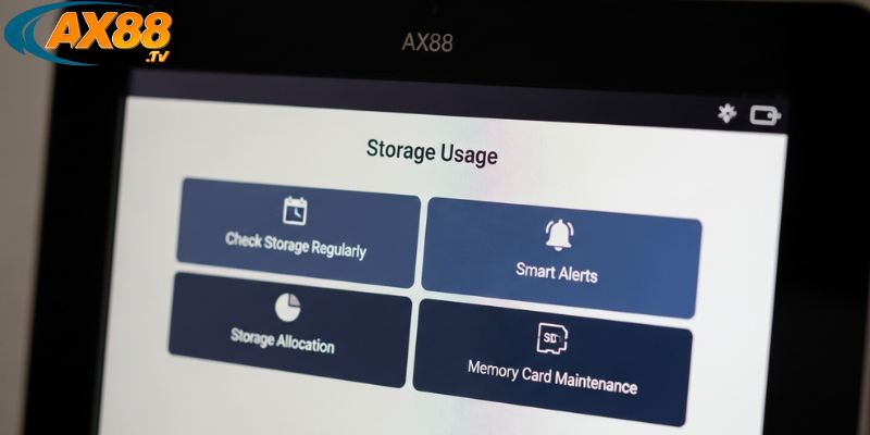 Người dùng kiểm tra dung lượng thẻ nhớ trên ứng dụng AX88 App